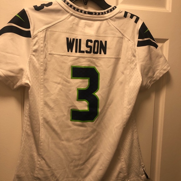 Nike Players NFL Seattle Seahawks #3 Wilson Jersey White Size Medium - Picture 7 of 14